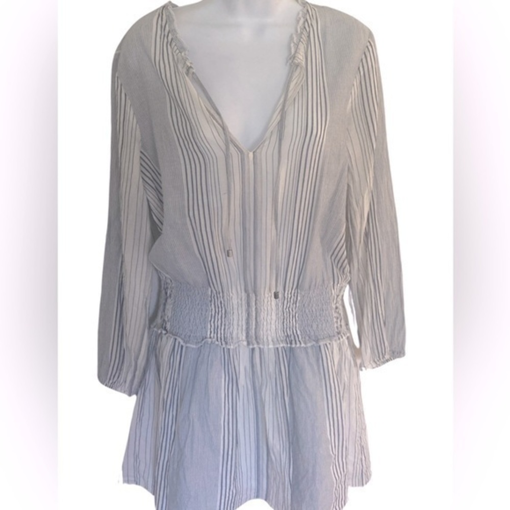 Splendid Dress - S white blue striped , cotton